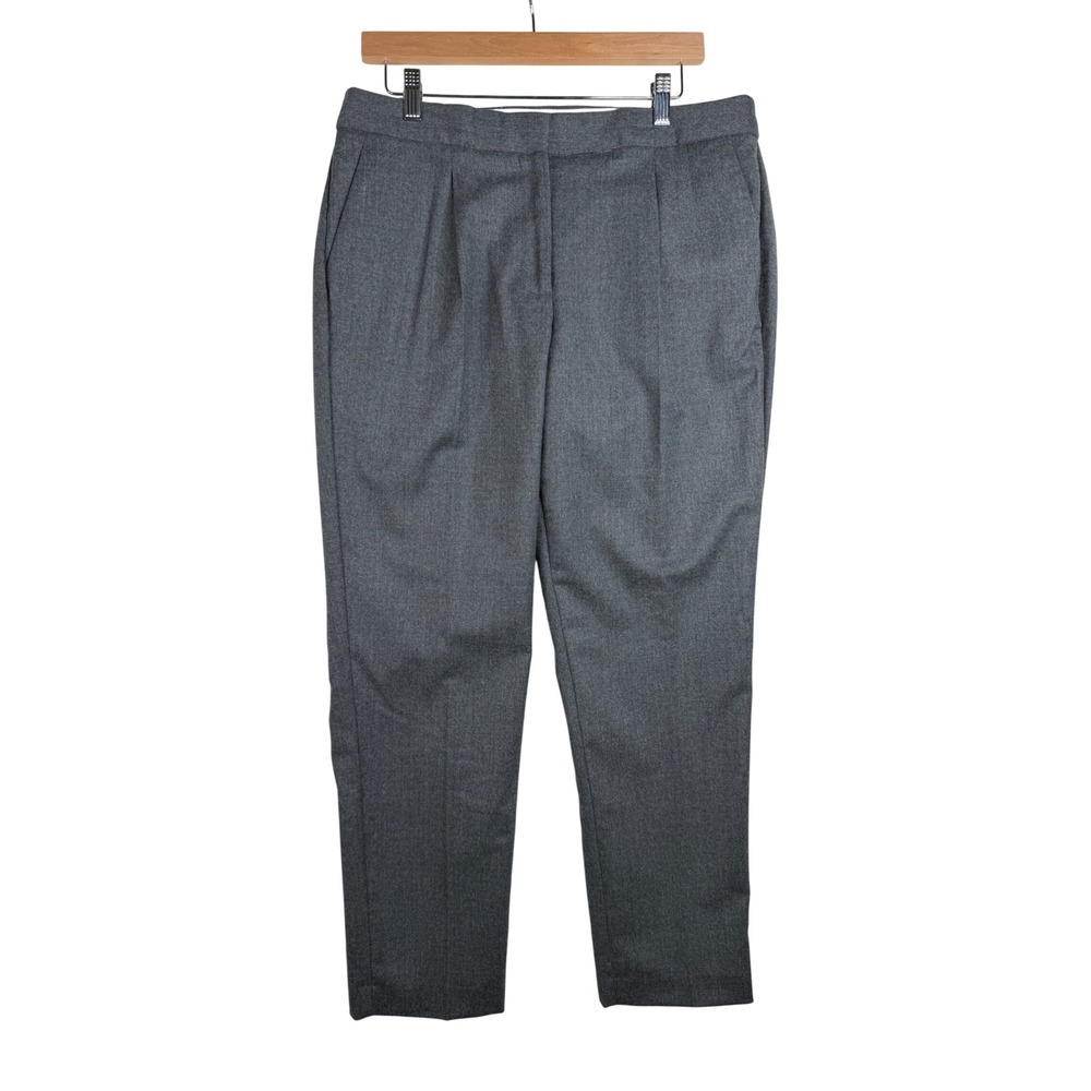 Talbots Womens Luxe Wool Straight Leg Pants Grey Melange Size 10